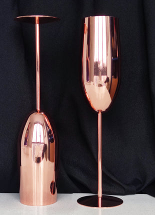 Wine Glasses in Rose Gold Set
